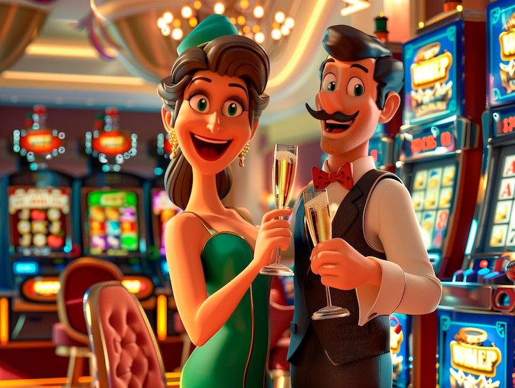 Tampilan meja kasino langsung di aplikasi mobile bibit slot dengan dealer dan pemain lain di studio HD